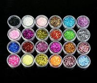 Nail Art Powder,Putars Fashion 24 Colors Nail Art Acrylic UV Powder Polish Tips Set