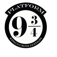 SHANCrafts Platform 9 3/4 Version 1 Harry Potter Decor - Wall Decal Vinyl Sticker W20 12'x11' (Black)