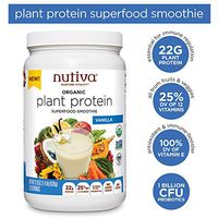 Nutiva Organic Plant Protein Superfood for Shakes and Smoothies, Vanilla, 1.4 Pound