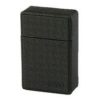 IWIM PU Leather Regular King Size 84mm 84's Cigarette Case - Magnet Lid Unique Luxury Hard Carrying Holder Box Cover Best Blank Solid Color Design for Men and Women Unisex (Black)