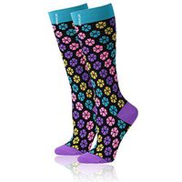 Women Compression Socks,WXXM Athletic Running Socks for Nurses Medical Graduated Nursing Compression Socks for Travel Running Sports Socks 1 Pair Hexagon Flower