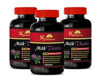 Liver Support Plus Vitamins - Milk Thistle Premium Extract 245 MG - Turmeric Curcumin - 3 Bottles (180 Capsules)