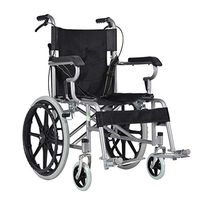 Travel Portable Wheelchairs Portable Small Wheelchairs Folding Lightweight Children's Wheelchairs for The Elderly Disabled Wheelchairs Folding Solid Tires (Color : Black)
