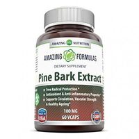 Amazing Formulas Pine bark Extract - 100mg * 60 Veggie Capsules * Antioxidant & Anti-inflammatory Properties * Supports Circulation, Vascular Strength & Healthy Ageing*