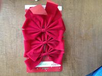 3 Glitter Bows - 6 inch Red