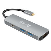 Beeasy USB C Adapter,Type C hub with 4k HDMI Video Output,Power Delivery (PD) Charging Port,2 USB 3.0,Multi Ports for MacBook Pro 2016/2017 Mac,More USB C Device (Space Gray)