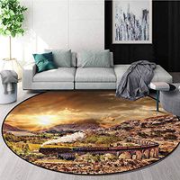 RUGSMAT Wizard Round Area Rug Carpet,Famous Train Station Study Computer Chair Cushion Base Mat Round Carpet Round-71