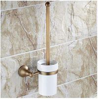 QiXian Toilet Brush Waste Bin Set Brass Wall Mounted Toilet Brush Holder Bathroom Accessory Strong Sturdy