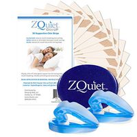 ZQUIET Anti-Snoring Mouthpiece Solution, 2-Size Comfort System Starter Kit + Chin-UP Strips (30ct / 30 Day Supply) - Made in USA & FDA Cleared, Sleep Aid Device, Gentle Tape for Better Nose Breathing