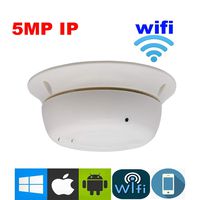NightKing Indoor 5MP WiFi Wireless Smoke Detector Hidden Spy Covert IP Camera,3.7mm Pinhole Lens, P2P,Free App View