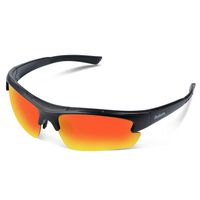 Duduma Polarized Designer Fashion Sports Sunglasses for Baseball Cycling Fishing Golf Tr62 Superlight Frame (Black matte/red mirror)