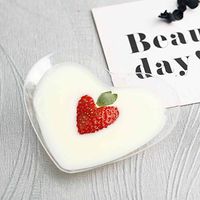 Efavormart 120 Pcs - Clear Elegant 3.25" x 4.25" Heart Disposable Plastic Dessert Plates for Wedding Party Banquet Events