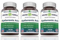 Amazing Formulas Hyaluronic Acid 100 mg Capsules (Non-GMO,Gluten Free) - Support Healthy Connective Tissue and Joints - Promote Youthful Healthy Skin (120 Count (Pack of 3))
