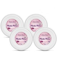 [160 Count - 12 Oz Bowls] Laura Stein Premium Heavy Weight Crystal Clear Disposable Plastic Soup Size Bowl, Great For Wedding, Event, Parties, Catering, Buffets, 4 Packs