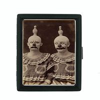 Perfection In Style Metal Cigarette Case Vintage Creepy Clowns Design 005
