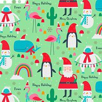 Supersize Roll Wrapping Paper Santa and Friends 100 sq ft
