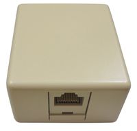 Allen Tel Products AT625A3-8 1 Port, USOC Wiring, 8 Position, 8 Conductor Modular Surface IDC Outlet Jack, Ivory