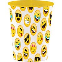Creative Converting 322178 12 Count Plastic Keepsake Cup, Show Your Emojions, 16 oz