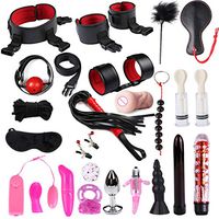 23PCS Leather Suit Handcuffs Set Amal Plug Vibrantor Butte Trainer Amus Massage Adult Six Toy Dillos for Women Men
