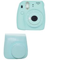 Fujifilm Instax Mini 9 Instant Camera with Instax Groovy Camera Case (Ice Blue)