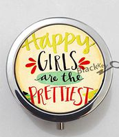 BlackKey Happy Girls Are The Prettiest 3-Compartment Decorative Pocket Gift Box Case Organizer for Pill, Color 1 -1493