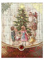 Punch Studio Santa Embellished Mini Notepad ~ St Nicholas with Children & Toys 61590