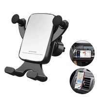 Car Phone Mount,Car Phone Holder Air Vent, Handsfree Car Mount 360 Degree Cell Phone Holder for Car Air Vent Horizontal & Vertical Place Compatible iPhone, Galaxy S10/S9/S8 and More (New, Silver)