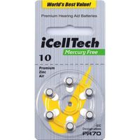 iCell Tech Size 10 Hearing Aid Batteries (60 batteries) by iCellTech