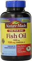 Nature Made One Per Day Fish Oil, 1200mg, Liquid Softgels 120 ea (Pack of 2)