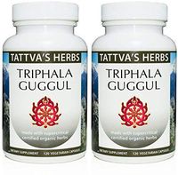 Organic Triphala Guggul - Non GMO Holistic Extract - Healthy Cholesterol and Triglyceride Levels, Digestive Support - 240 Vcaps Herbal Supplement 2 Month Supply from Tattva's Herbs