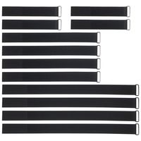 VIGAER 1.5 inch Width 12"-18"-24" inch Reusable Fastening Cable Straps, 12 Pcs Securing Straps Adjustable Nylon Hook and Loop Cinch Cable Ties Down with Metal Buckle