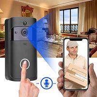 Waterproof Smart Security Doorbell, Video Doorbell 1080P HD, Wireless Smart Doorbell Camera with Bidirectional Audio System, Motion Detection (Black)