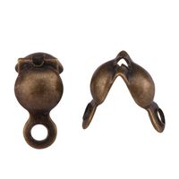 50pcs Top Quality Clamshell Calotte Endcaps Knot Cover 8mm Antique Bronze Bead Tips (4mm Cup) for Jewelry Craft Making CF49