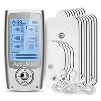 AccuMed Rechargeable Tens Unit Muscle Stimulator EMS Electronic Pulse Massager Stim Machine for Physical Therapy Back and Neck Pain Relief Portable Electric Tinge Electro-Therapy 16 Modes (AP212)
