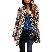 Drfoytg 2018 Hot,Women Fashion Cardigan Leopard Print Button Up Coat Long Overcoat Autumn