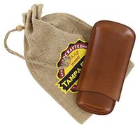 Tampa Fuego Cigar Case Genuine Leather Cognac Unlined Made in USA