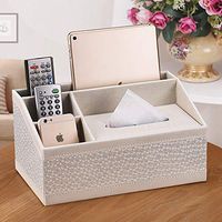 T-ZJHC Multi-Function Tissue Box Living Room Coffee Table Paper Remote Control Storage Box Creative Simple and Lovely, White Dandelion