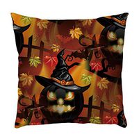 Bosji (45 x 45cm) Throw Pillow Covers,Halloween Decoration Pumpkin Ghost Pillowcase Festival Home Decor Linen Printed Zipper Cushion Pillow Case