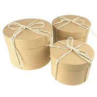 Homeford Holiday Round Natural Nested Gift Boxes, 5, 6 and 7-Inch, 3-Piece