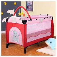 Play Yard, Foldable 4 Color Baby Crib Baby Bed Playpen Playard, Pink