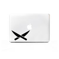 (2X) StickAny Laptop Series Chef Knives Sticker for MacBook Pro, Chromebook, Surface Pro, and More (Black)