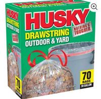 Husky 39 Gal Drawstring 70 Ct Clear Yard Bag