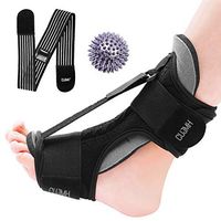 Plantar Fasciitis Brace Orthotic Adjustable Night Foot Stretcher Ankle Brace Arch Support for Pain Relief of Drop Foot Achilles Tendonitis with Massage Ball