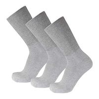 Big and Tall Diabetic Neuropathy Ringspun Cotton Crew Socks, King Size Mens Athletic Socks (13-16, Loose Top - Premium Gray) - 3 pairs
