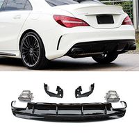 Fandixin W117 Diffuser, ABS Rear Bumper Diffuser with 4-Outlet Exhaust Tips for Mercedes Benz CLA Class W117 Sport Edition CLA45 AMG 2017-in (Silver exhuast tip)