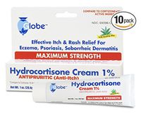 Hydrocortisone Maximum Strength Cream 1% with Aloe, USP 1oz (Compare to Cortizone-10) (10 Pack)