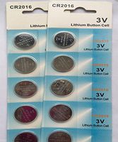 50pcs CR2016 Ultra Thin Lithium Button Coin Battery Cell 3V 75mAH Dia.20X1.6mm Battery