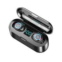 Wireless Earbuds Bluetooth 5.0 Wireless Headphones, A.A IPX5 Waterproof Binaural Call Equip Power Bank Magnetic Charging Case Touch Screen One Key Control Auto Pairing Headphones with LCD Display