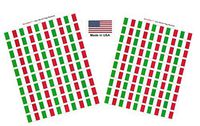 Made in USA! 100 Country Flag 1.5" x 1" Self Adhesive World Flag Scrapbook Stickers, Two Sheets of 50, 100 International Sticker Decal Flags Total (Italy)