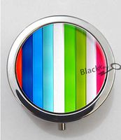 BlackKey Candy Stripe Print 3-Compartment Decorative Pocket Gift Box Case Organizer for Pill, Color 1 -786